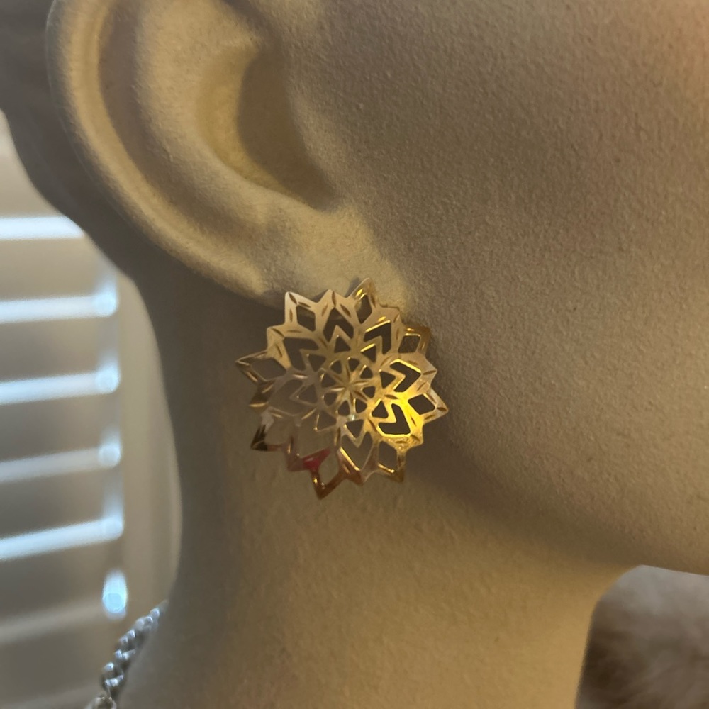 14k Yellow Gold Pierced Earrings